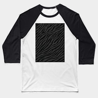 Savage Distressed Black and Dark Grey Tiger Pattern Animal Print Wild Safari Baseball T-Shirt